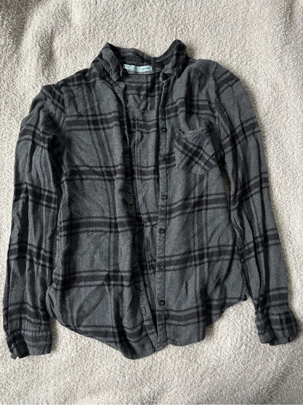 Maurices Gray Plaid Button-Down Women's Shirt
